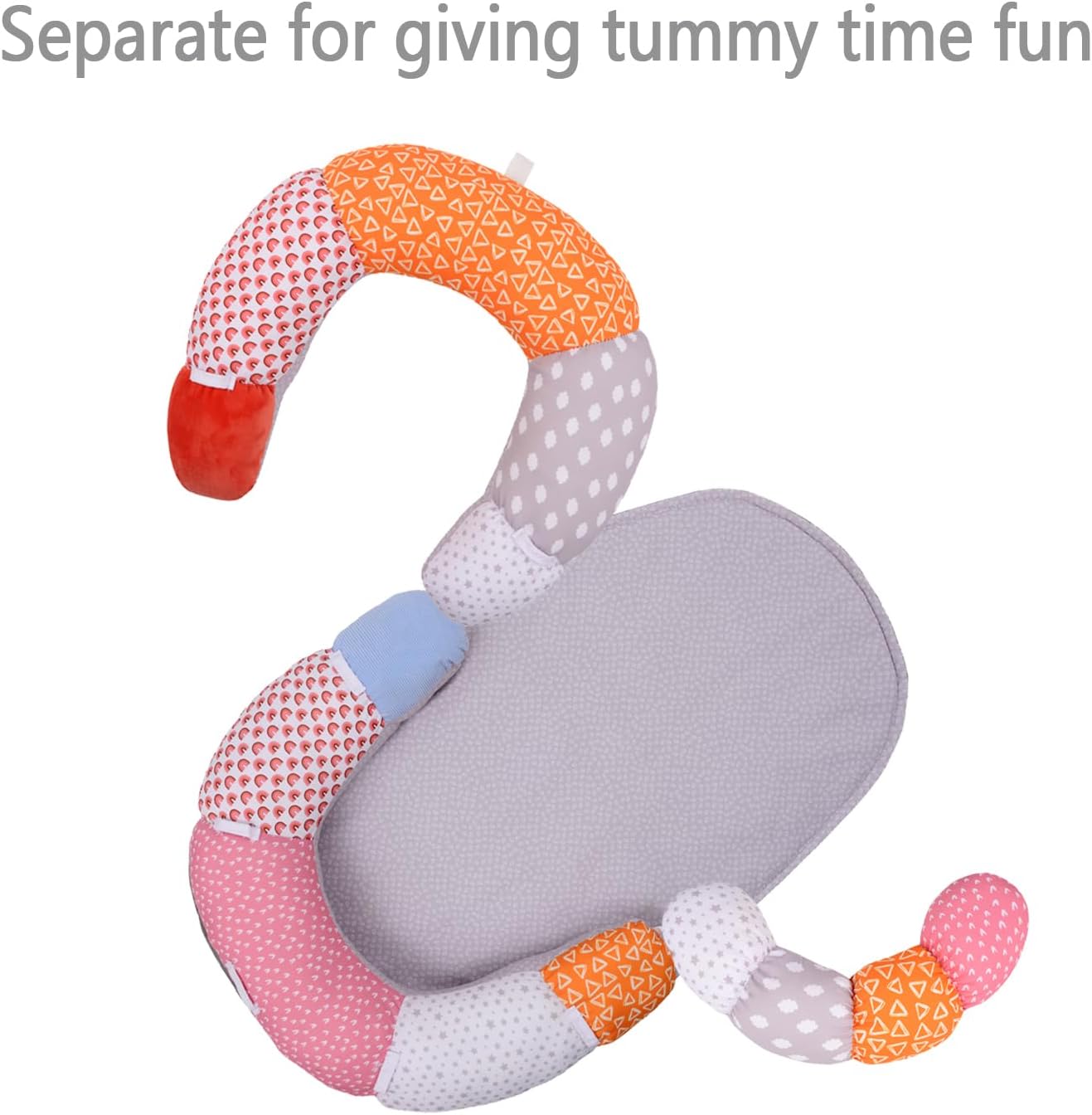 2-in-1 baby tummy time mat with colourful patterned support for fun and engaging tummy time activities
