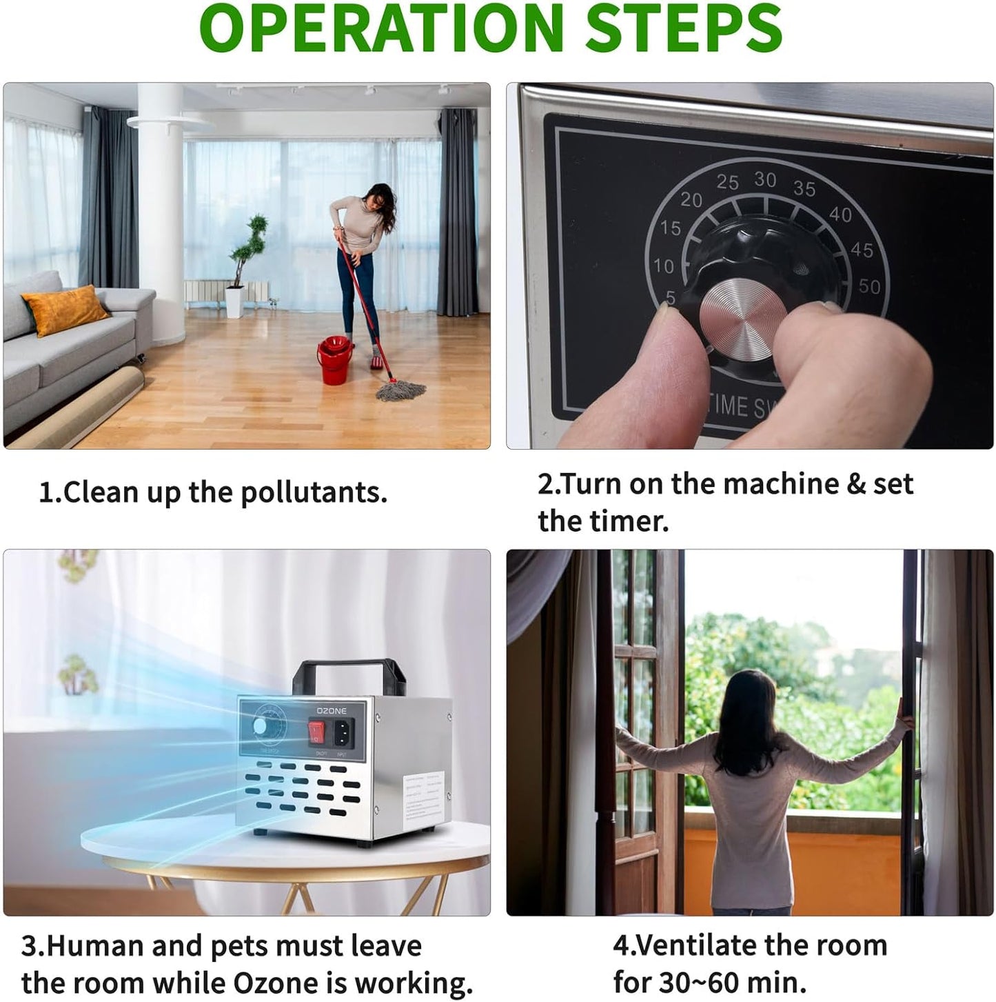 Steps to operate the Umelee industrial ozone air purifier for effective air cleaning