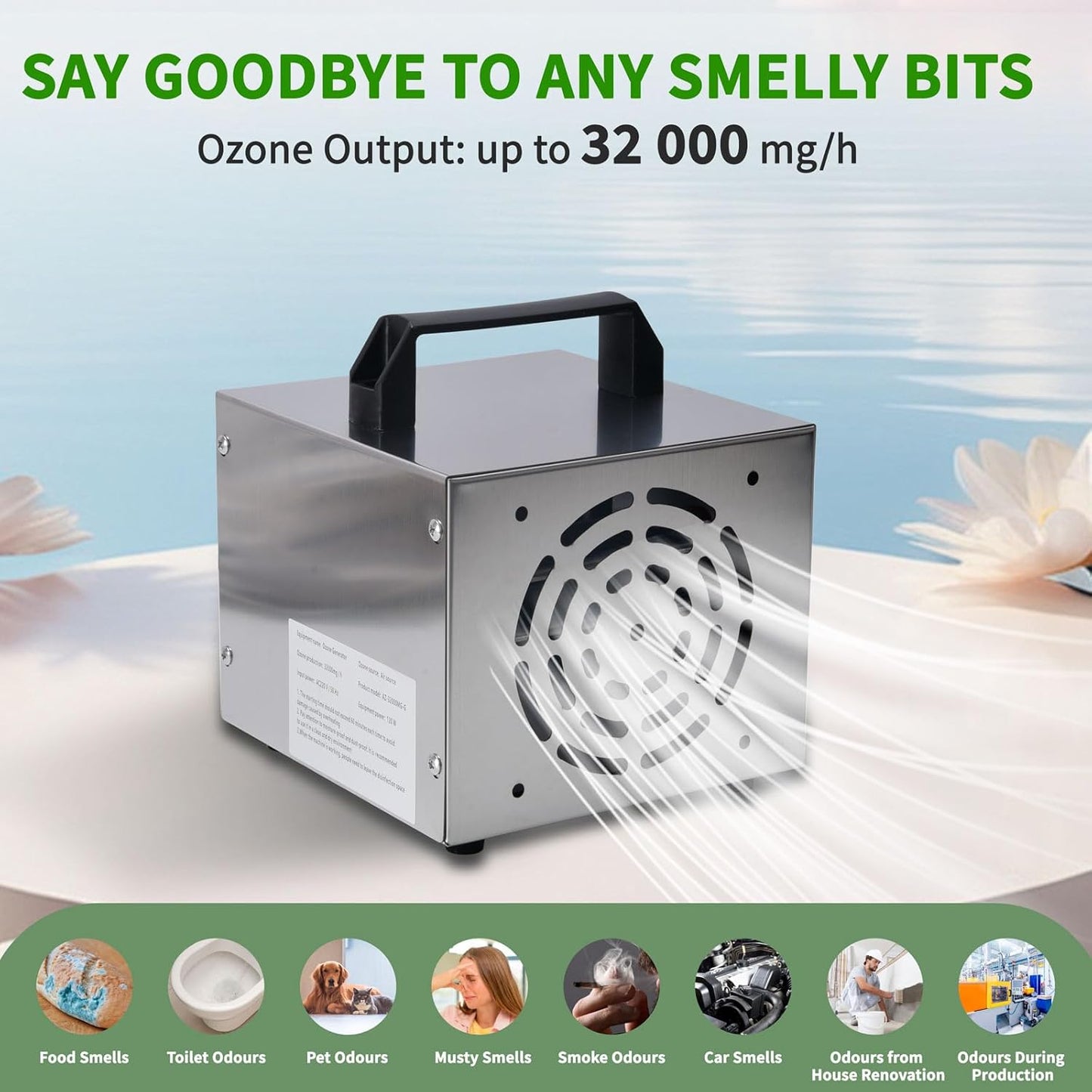 Umelee industrial ozone air purifier with high ozone output for eliminating unwanted smells