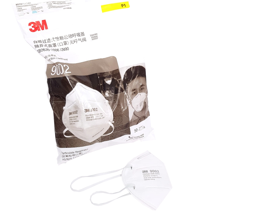 3M 9002 KN90 face masks pack containing protective masks designed for effective filtration and comfort