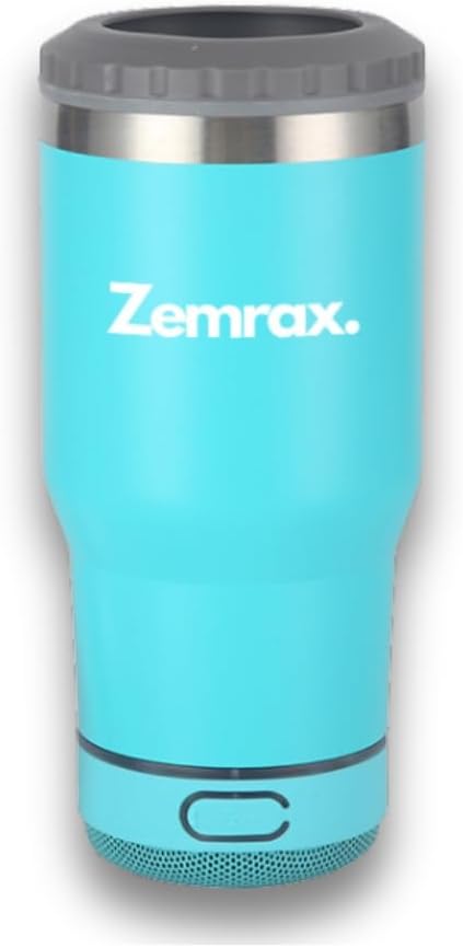 Can Cooler - 4 in 1 Double Insulated Can & Bottle Chiller | Stainless Steel Drink Tumbler | Beverage Holder with Bluetooth Speaker