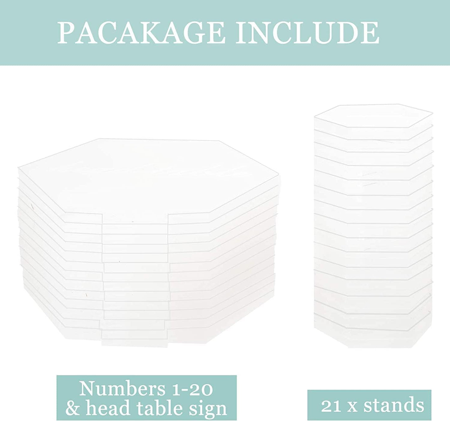 11.7 * 10.2cm Clear Acrylic Place Cards with Printed Calligraphy Number for Wedding Tables (21)