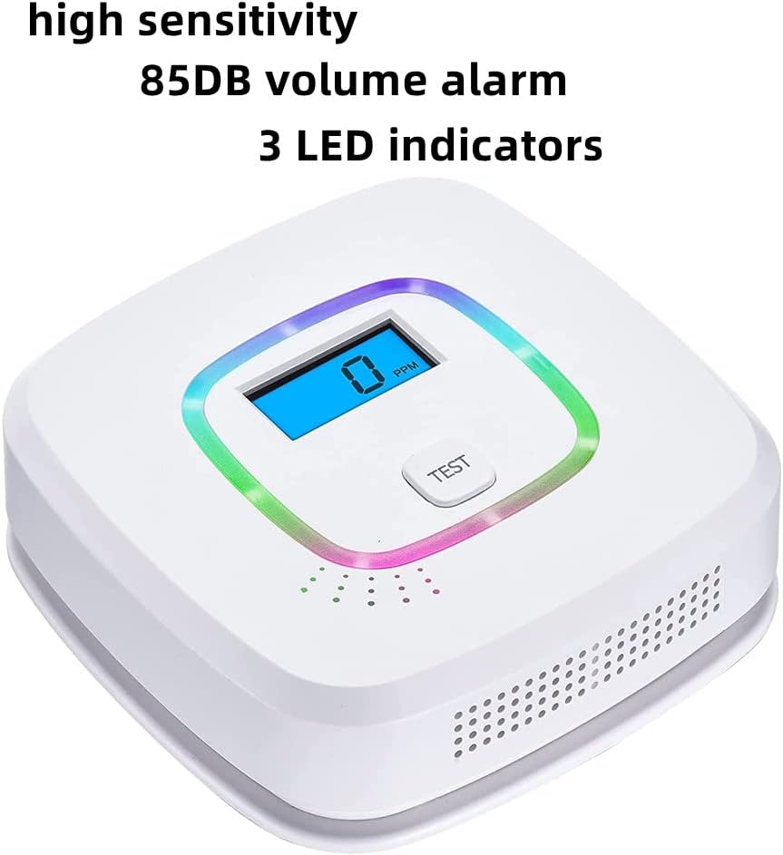 OBEST Carbon Monoxide Detector Alarm with Digital Display and Replaceable Battery Operation