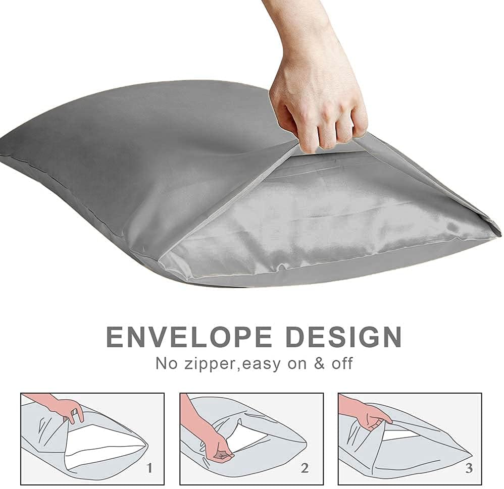 Bedcozy Satin Pillowcase for Hair and Skin - Luxury Silky Satin Pillow Case with Envelope Closure, 1 Pack