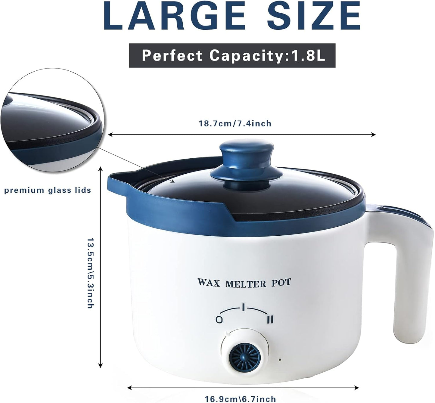 Electric Non Stick Candle Wax Melter, Wax Melting Pot for Candle Making with Rotary Switch