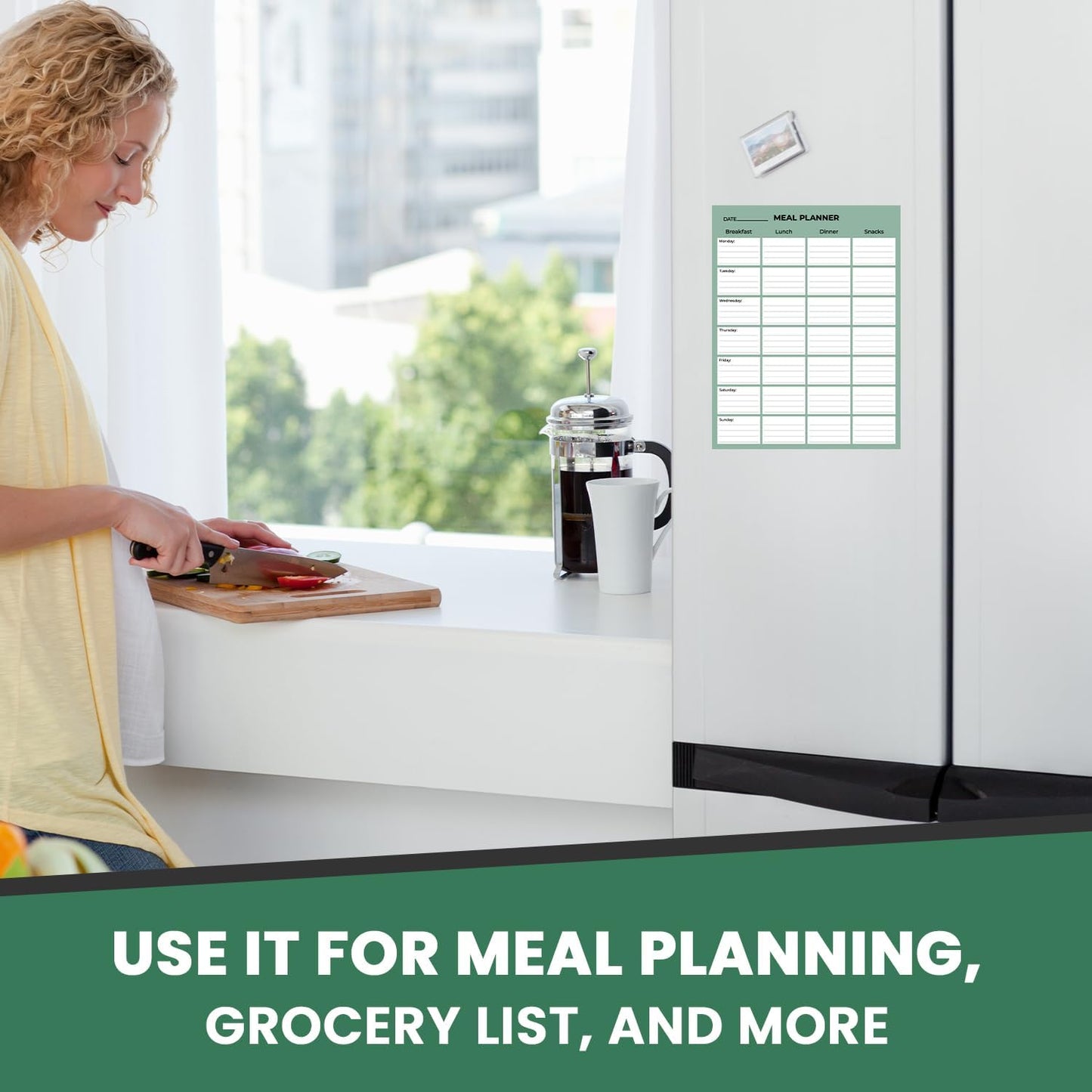 Magnetic Weekly Meal Planner Pad Days of The Week 52 Sheets, Scheduler, Task Notes and to Do Lists