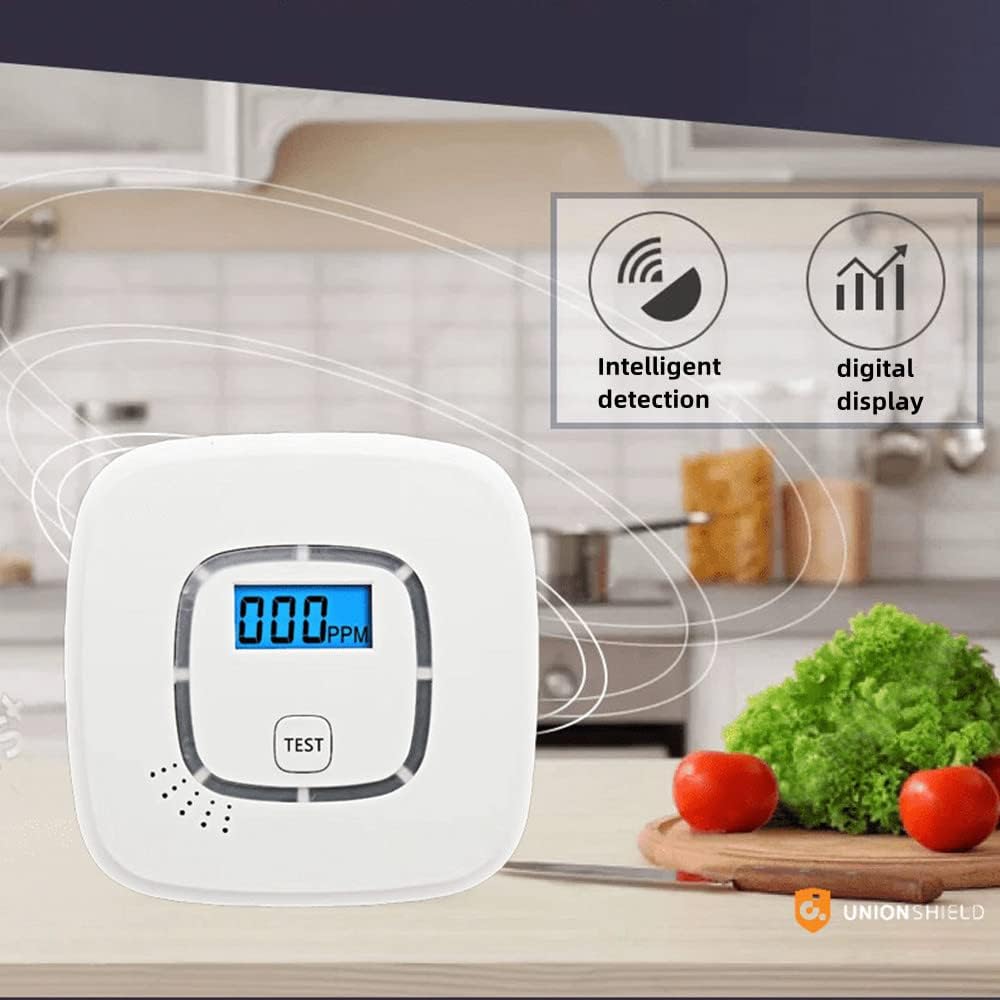 OBEST Carbon Monoxide Detector Alarm with Digital Display and Replaceable Battery Operation