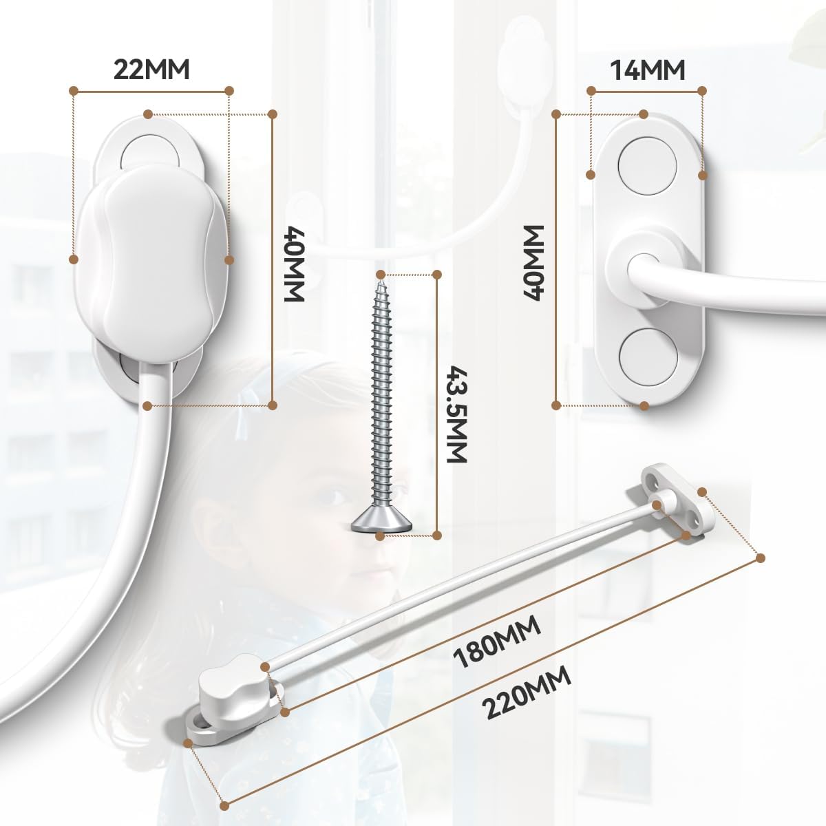 5 Pack White Keyless Window Restrictor