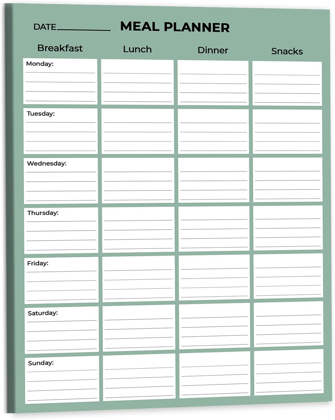 Magnetic Weekly Meal Planner Pad Days of The Week 52 Sheets, Scheduler, Task Notes and to Do Lists
