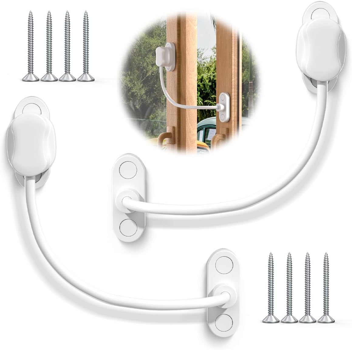 5 Pack White Keyless Window Restrictor