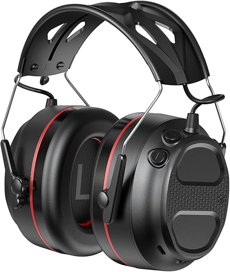 Bluetooth 5.4 Ear Defender, Wireless Hearing Protector Earmuffs with 1200mAh Rechargeable Battery