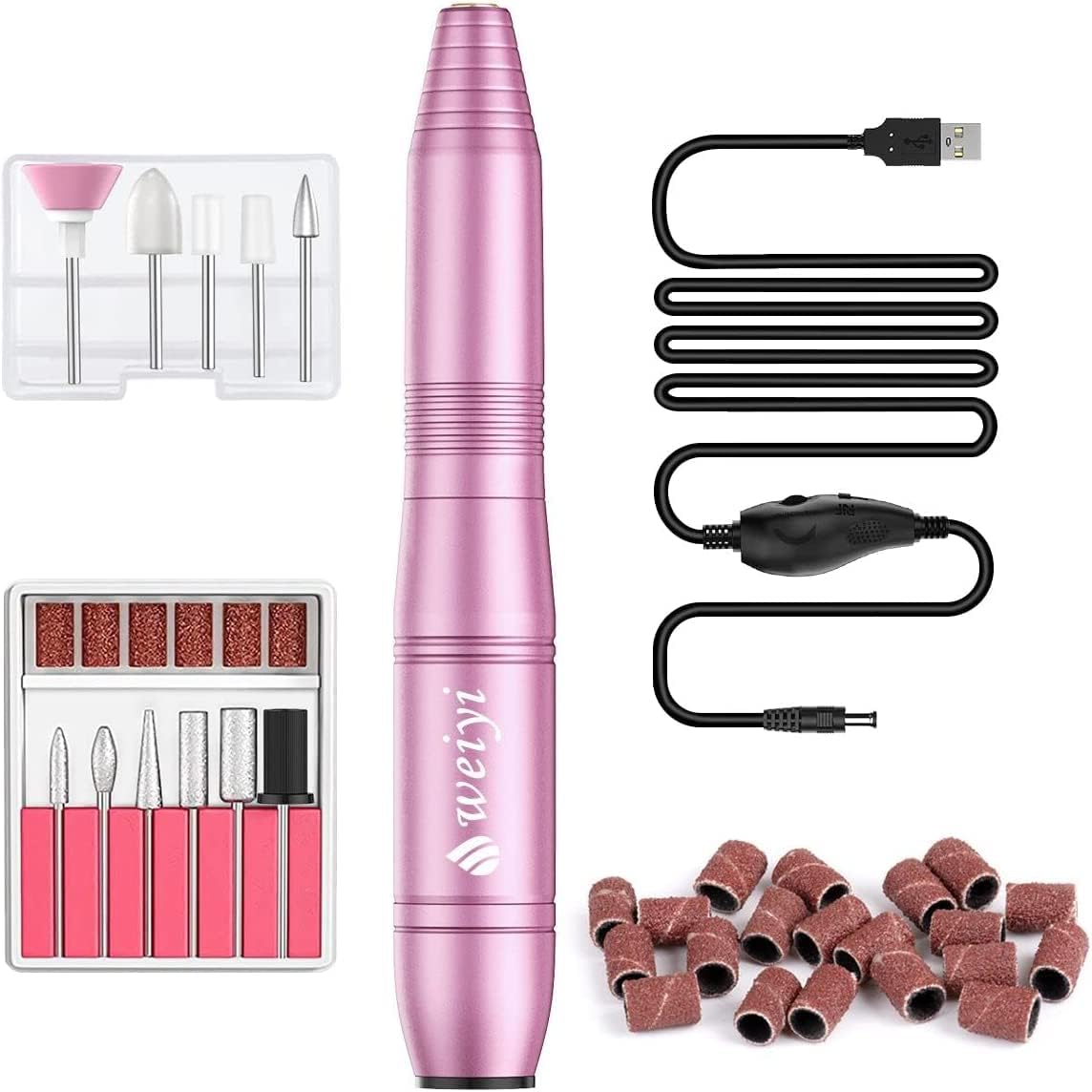 Nail Drill, Electric Nail Drill USB, Electric Nail Files Professional 20000 RPM Adjustable