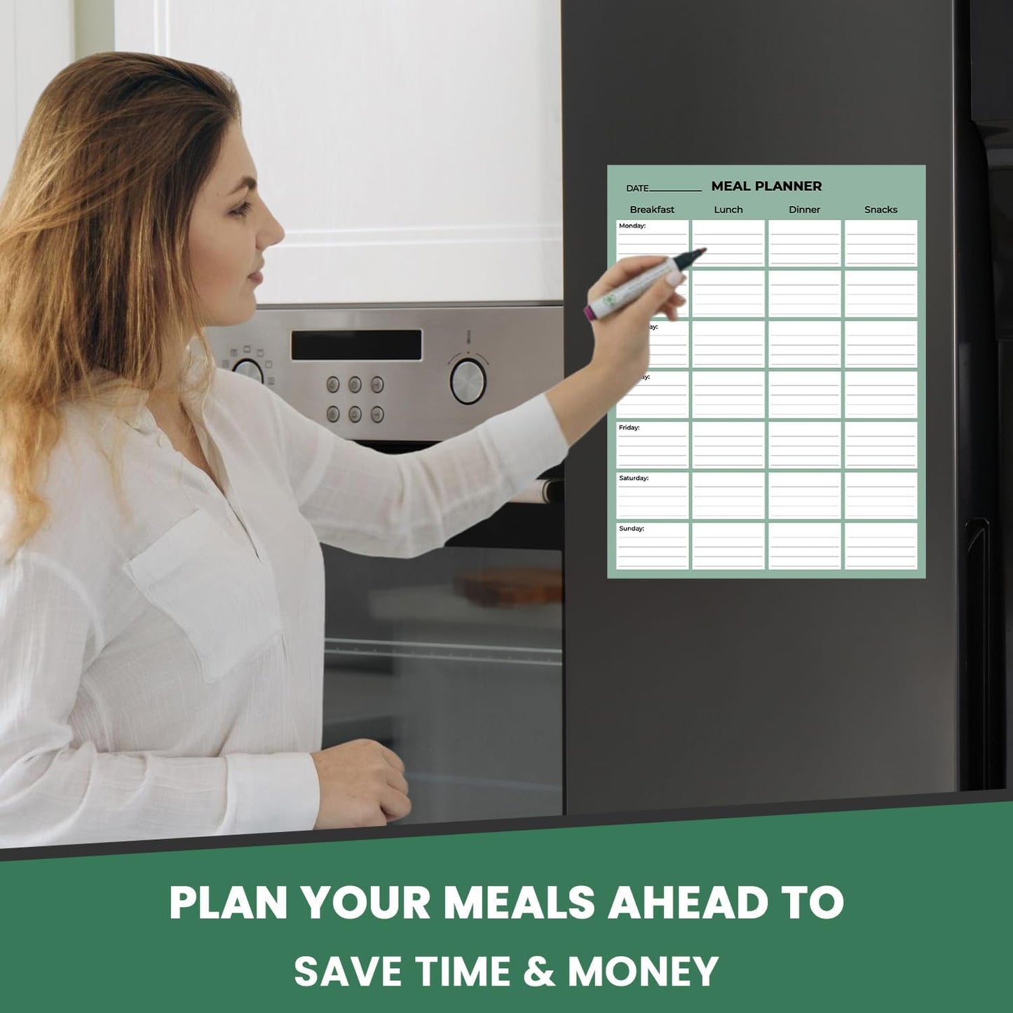 Magnetic Weekly Meal Planner Pad Days of The Week 52 Sheets, Scheduler, Task Notes and to Do Lists