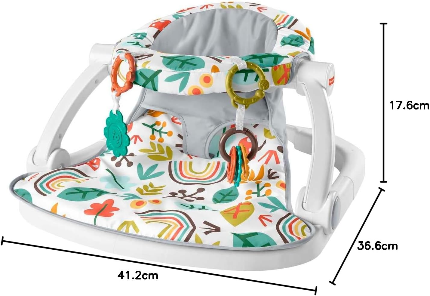 Fisher-Price Portable Baby Seat with Toys, Baby Chair for Sitting Up, Sit-Me-Up Floor Seat, Whimsical Forest