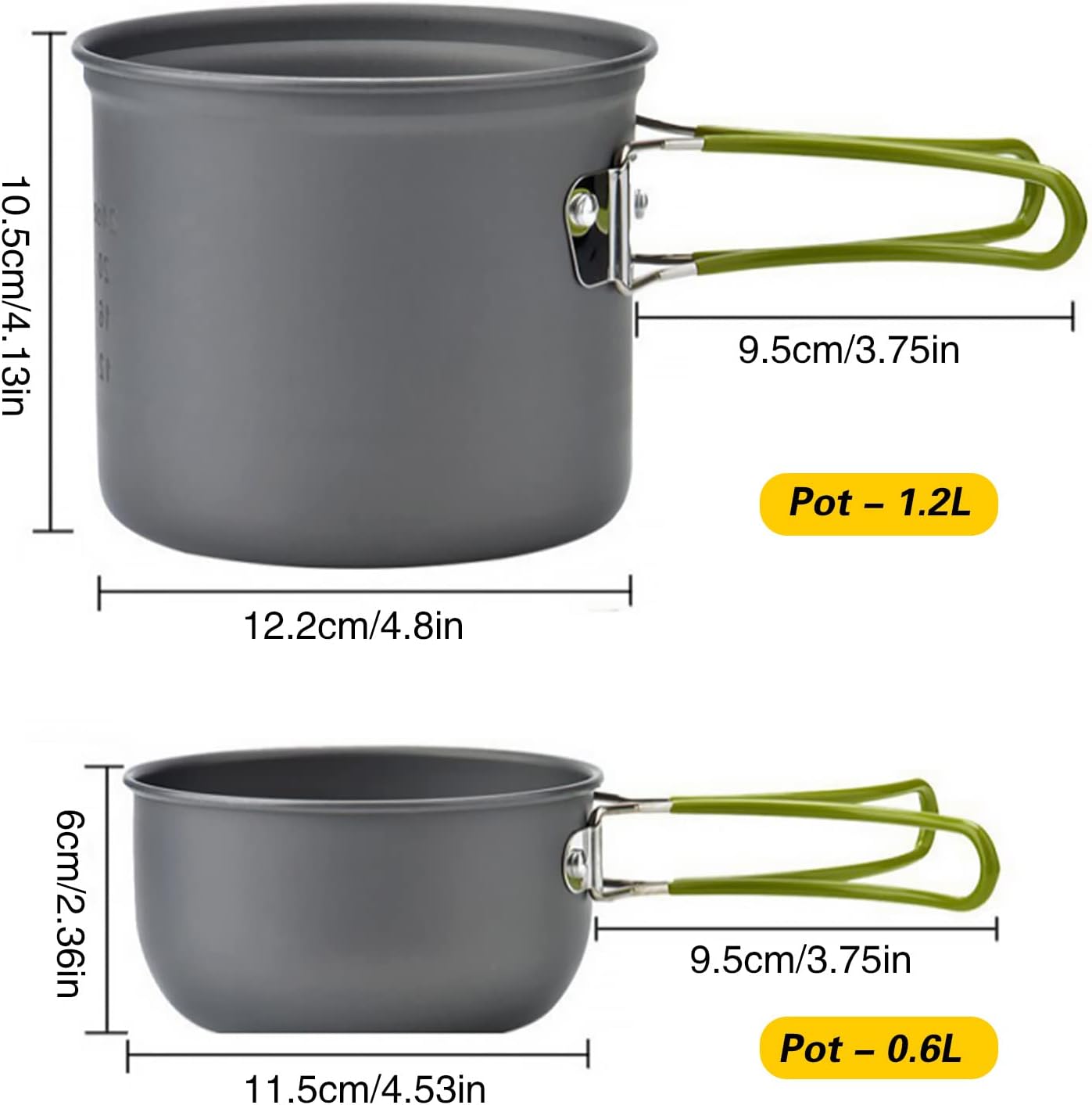 Camping Cookware Mess Kit, Cooking Gear for Outdoor, Cooking Equipment