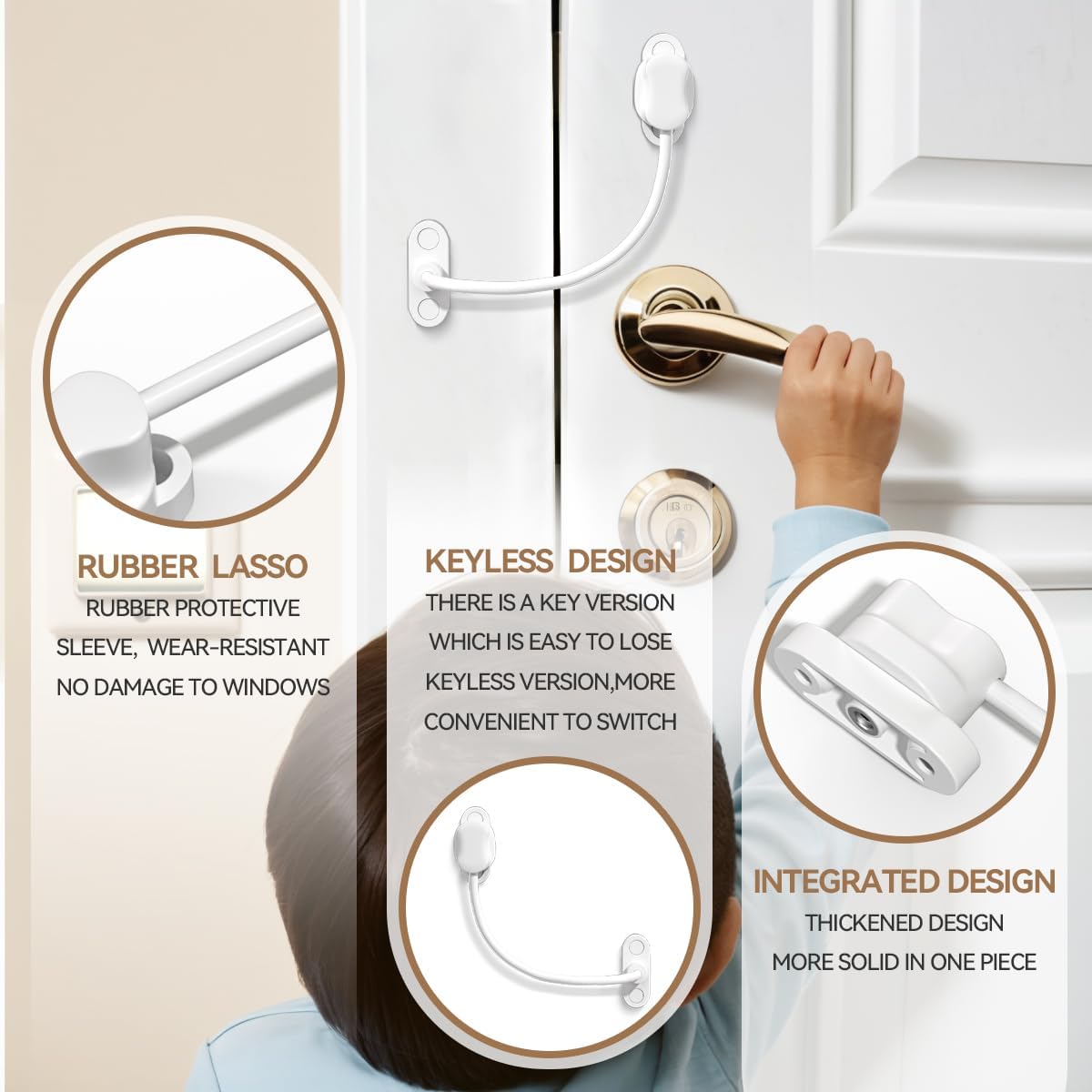 5 Pack White Keyless Window Restrictor