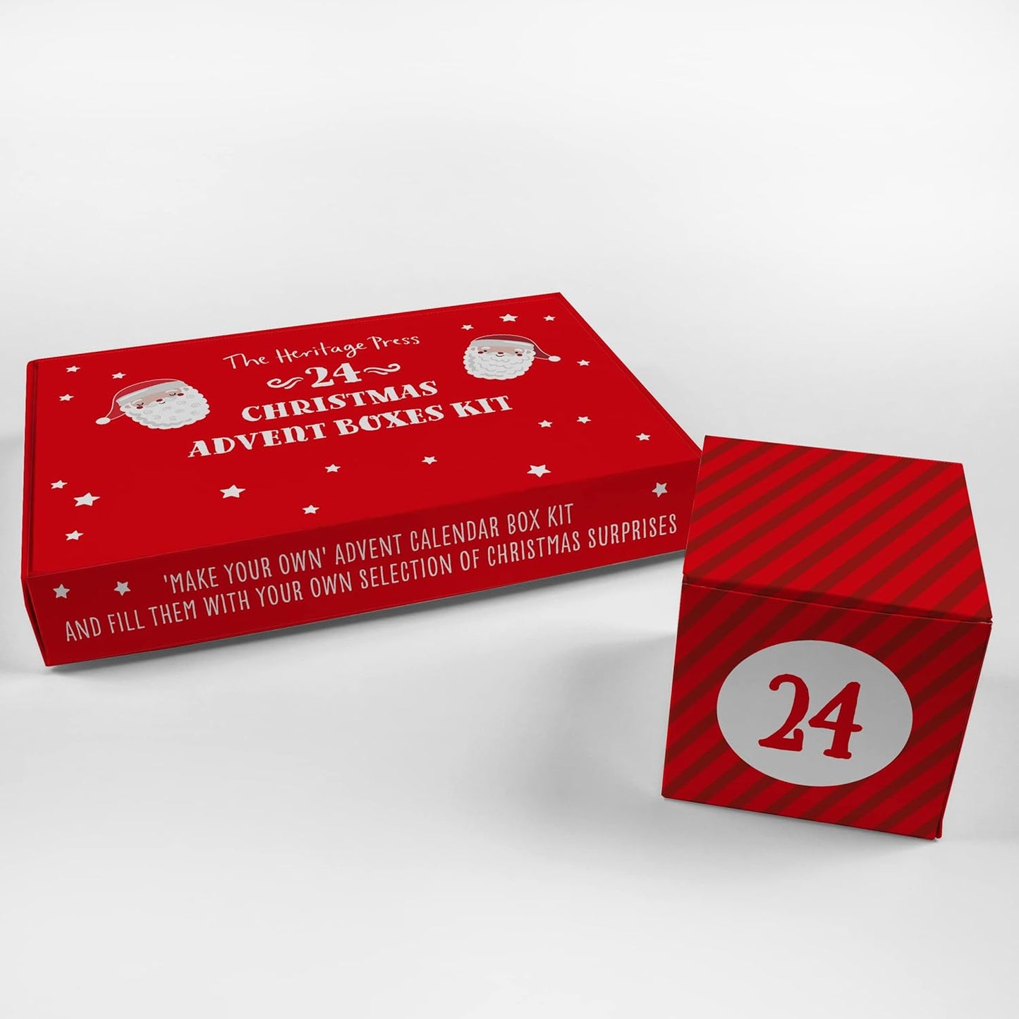The Heritage Press DIY Christmas Box Advent Calendar Kit with Printed Numbers for Family and Friends