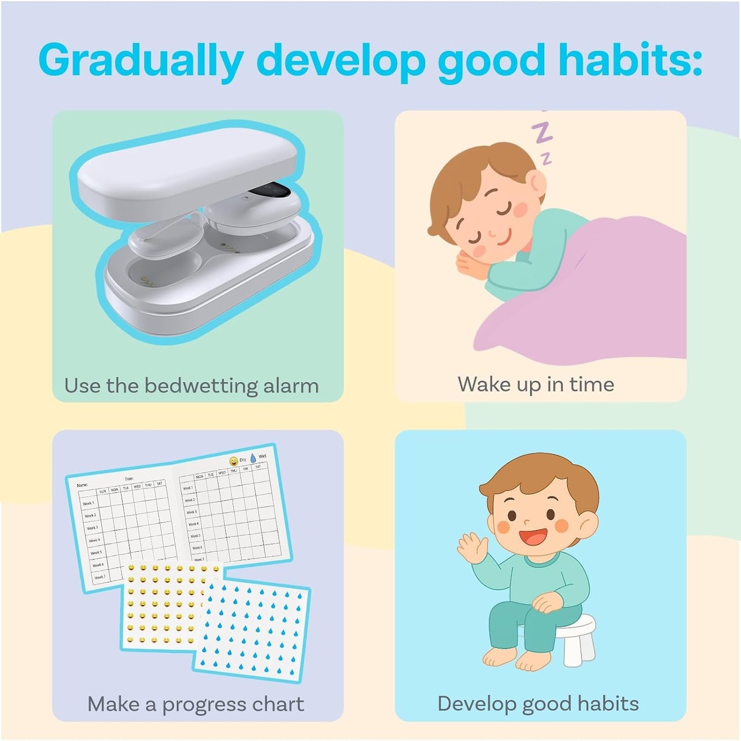 Wireless Bedwetting Alarm for Kids & Seniors by MMOBIEL – Safe & Effective Potty Training Sensor, Pee Alarm for Deep Sleepers, Girls & Boys, Adults – No Wires, Comfortable & Easy, USB Rechargeable