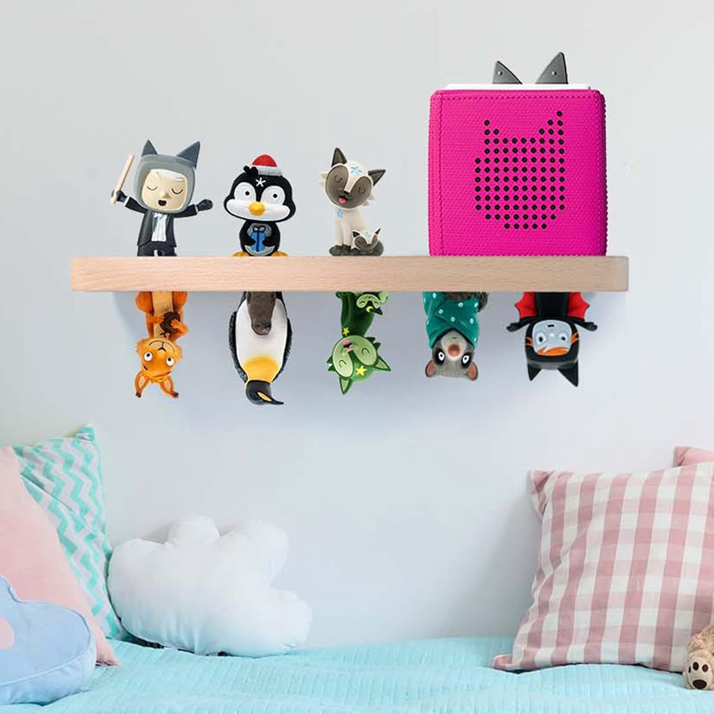 Wooden Wall Shelf for Tonies, Children's Music Box - Decor for Boys & Girls