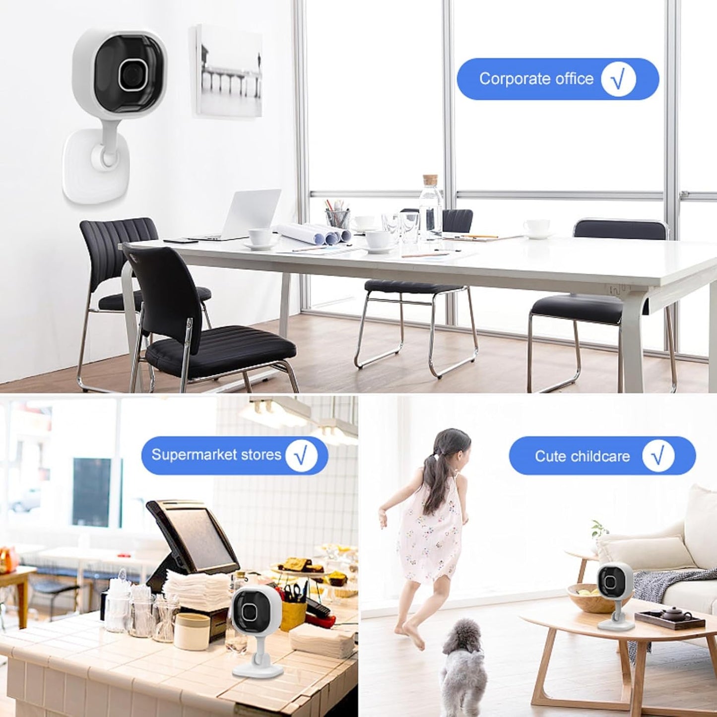 1080P Indoor Security MIni Camera for Baby Monitor, Home Security Camera, Pet Camera w/Motion Detection