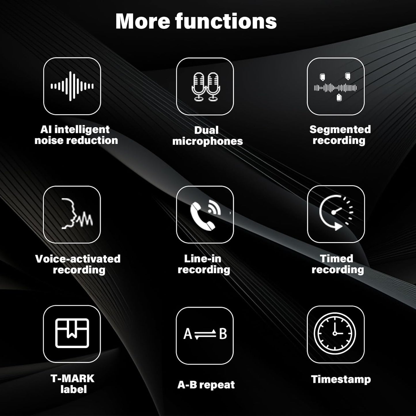 136G Dual-core AI Noise Reduction Digital Voice Activated Recorder