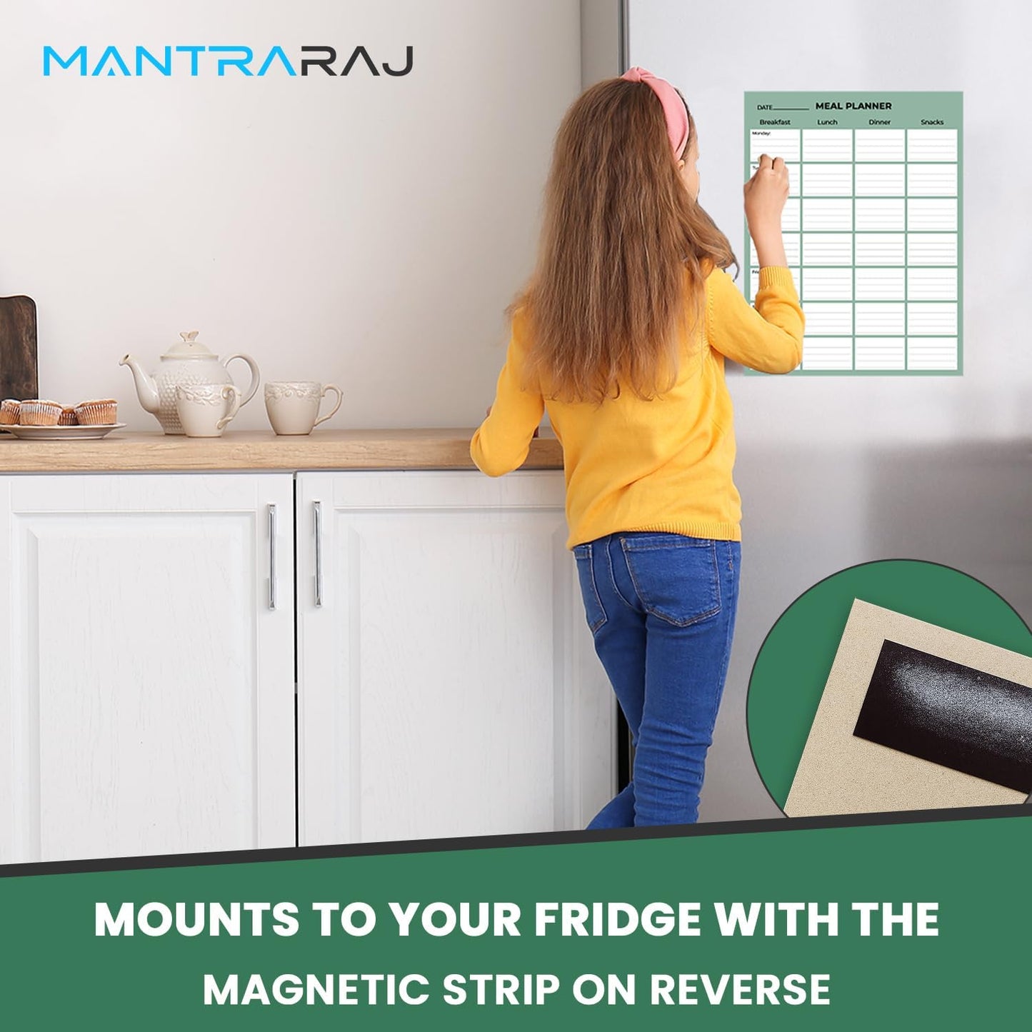 Magnetic Weekly Meal Planner Pad Days of The Week 52 Sheets, Scheduler, Task Notes and to Do Lists