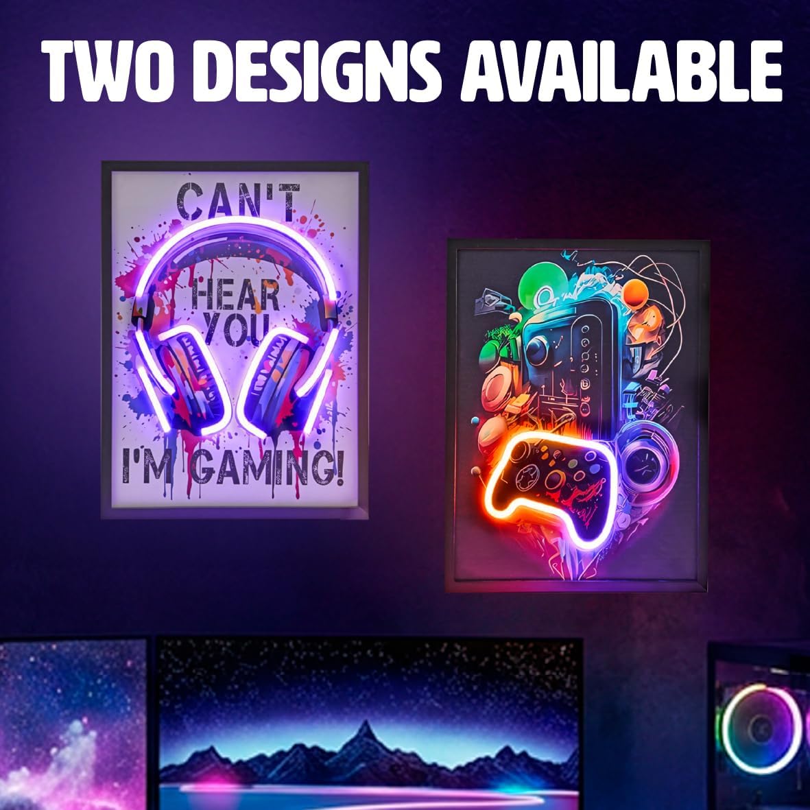 Global Gizmos Gamer Neon Sign Wall Light (Gaming Controller)