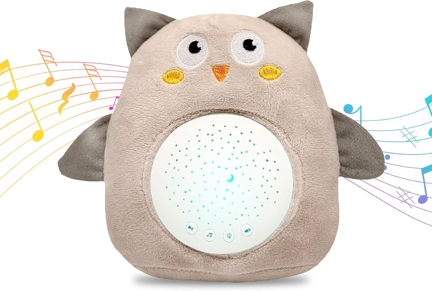 Plush Baby Owl Sleep Soother with Calming Sounds and Starry Projector