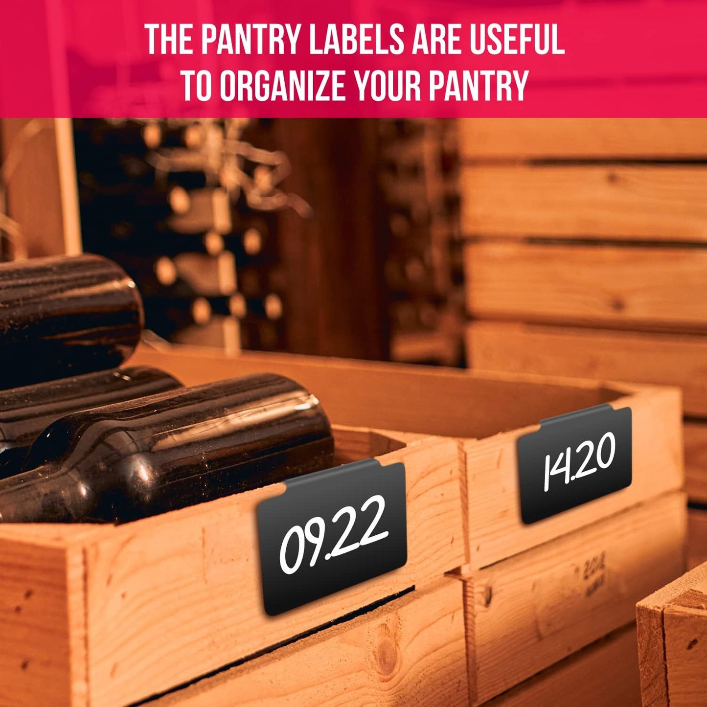 10 Basket Labels Clip On for Pantry Organization & Storage