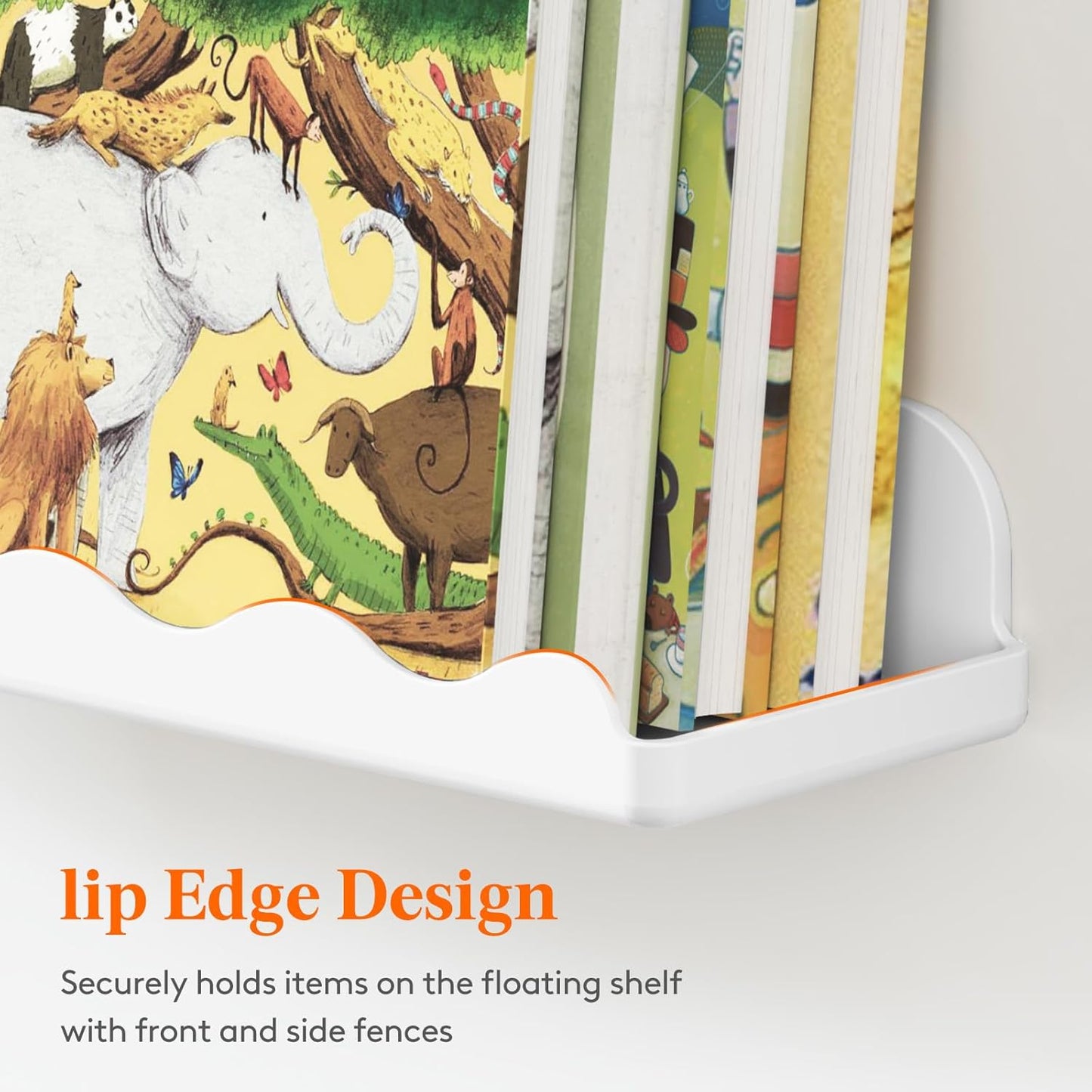 Lifewit 15" White Plastic Cloud Floating Shelves for Wall, 4 Pack