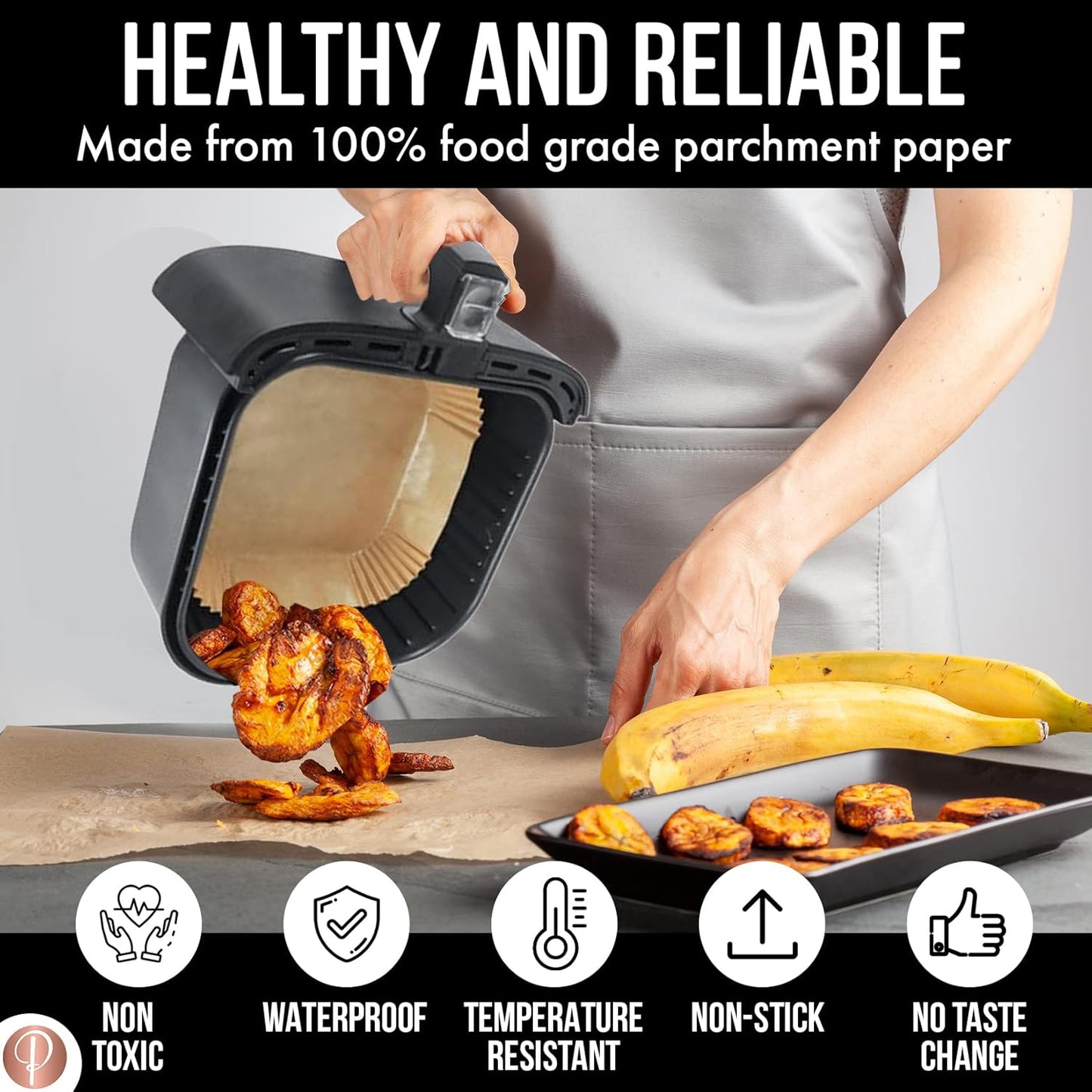 100pcs, 7.9 Inch Disposable Air Fryer Liners, Square for 4.3-8L Basket
