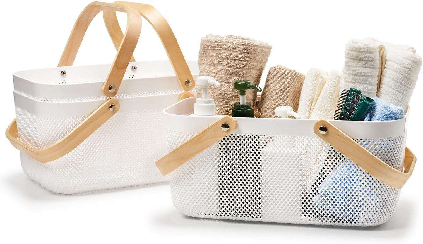 EZOWare plastic mesh garden harvest baskets ideal for organising towels and toiletries in your home