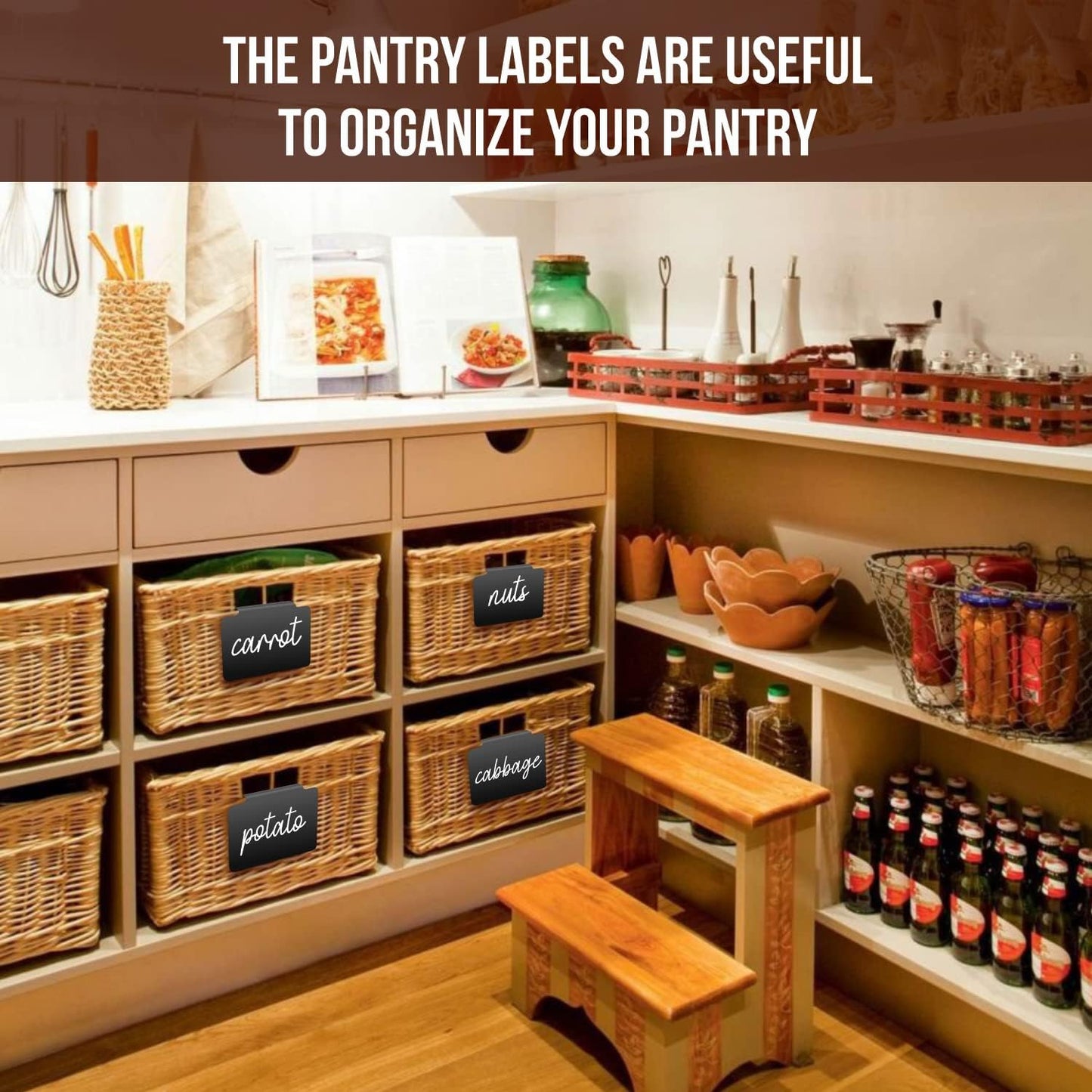 10 Basket Labels Clip On for Pantry Organization & Storage