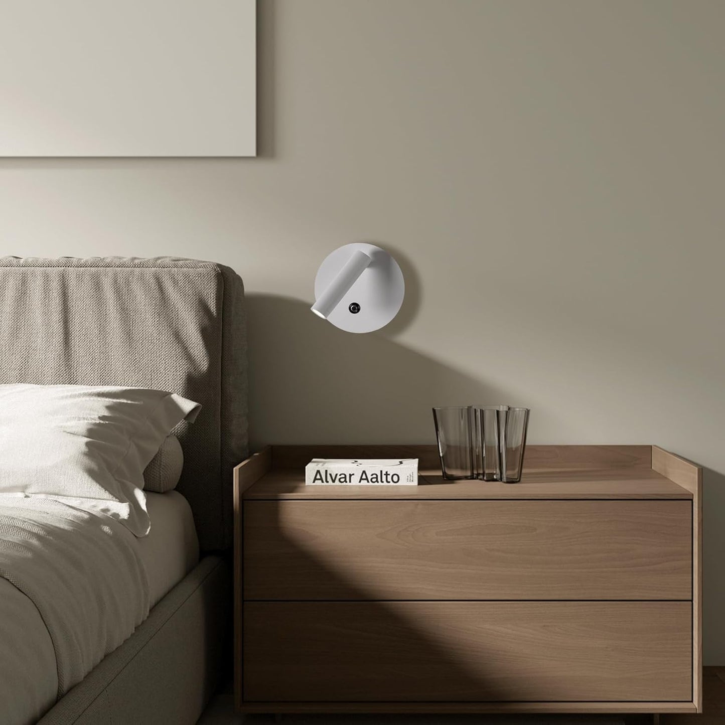 White LED Swivelling Wall Sconce with Touch Control 3W 3000K+3W 4000K Modern Adjustable Wall Spotlight