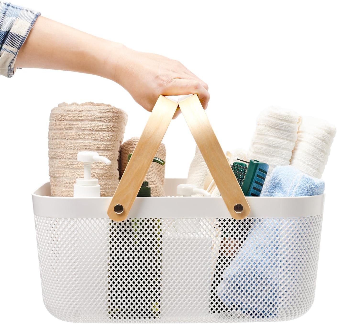 EZOWare plastic mesh garden harvest baskets with sturdy handles for easy carrying and organisation