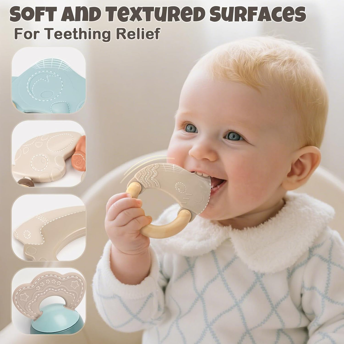 Baby Toys 0-6 Months, Baby Essentials for Newborn Toys Rattle Teething Toys Sensory for Baby with Storage Box (10pcs)