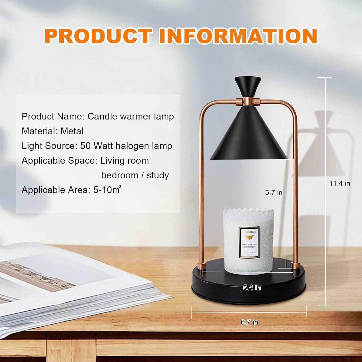 Candle Warmer Lamp with Timer & Dimmer Electric Candle Lamp for Jar Candles