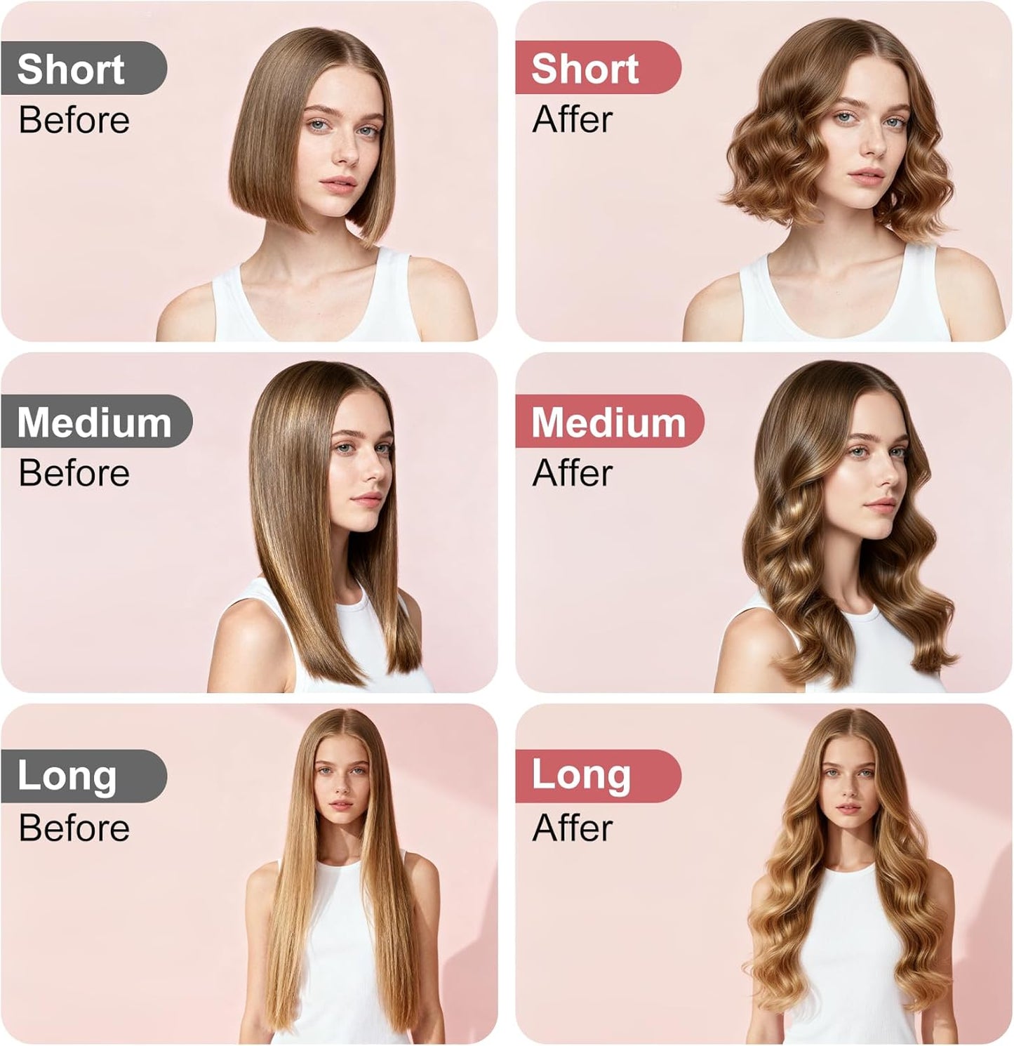 Curling Wand 25mm Hair Curler, Curling Tongs with Clamp