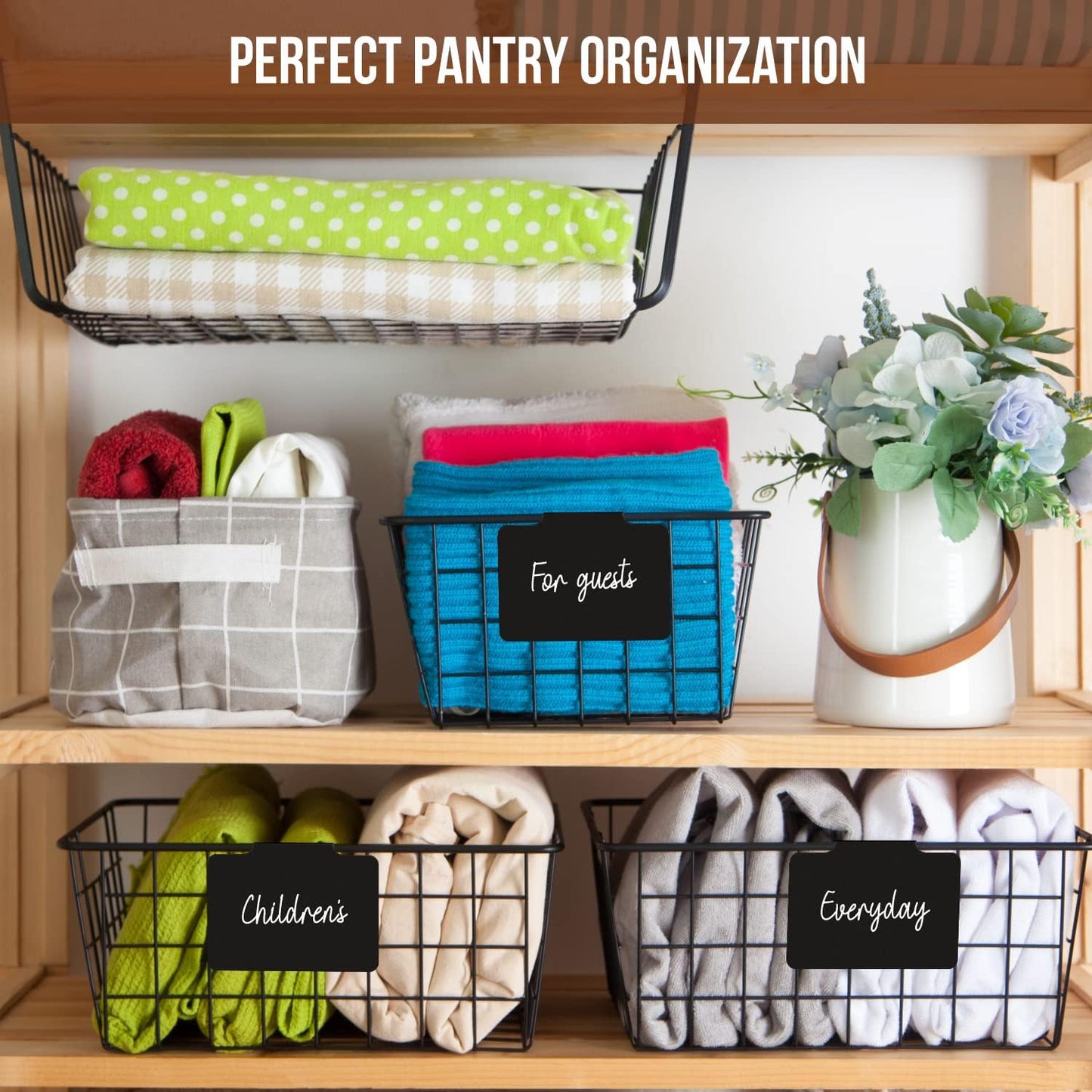 10 Basket Labels Clip On for Pantry Organization & Storage