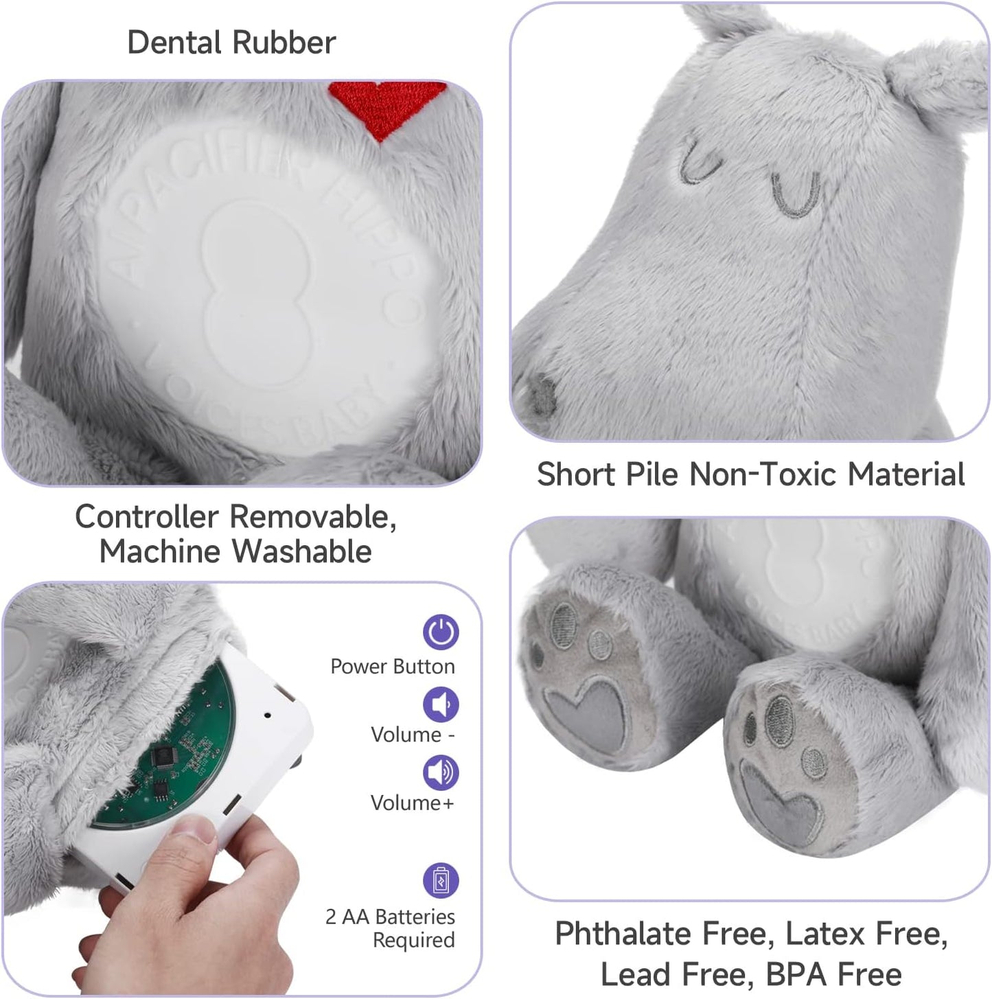 Voices Baby Plush Toy AI Smart Cry Detection Musical White Noise Machine