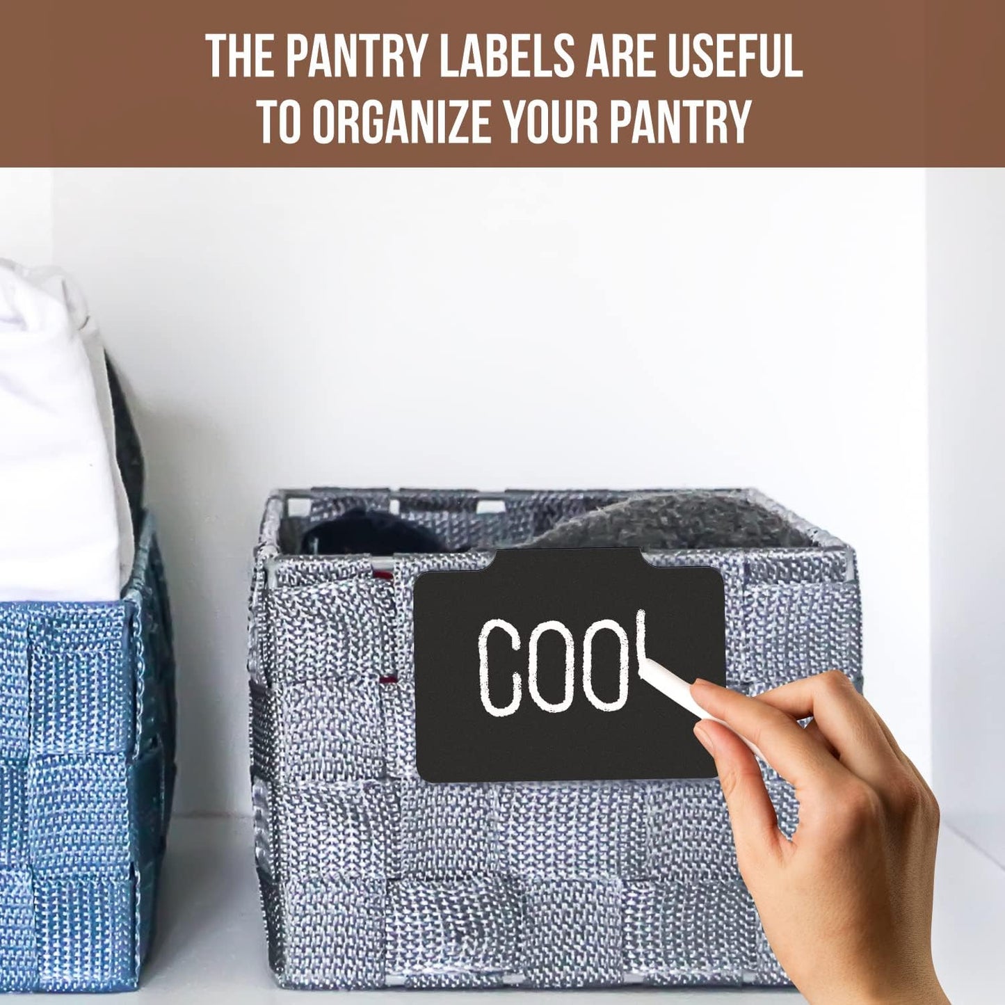 10 Basket Labels Clip On for Pantry Organization & Storage