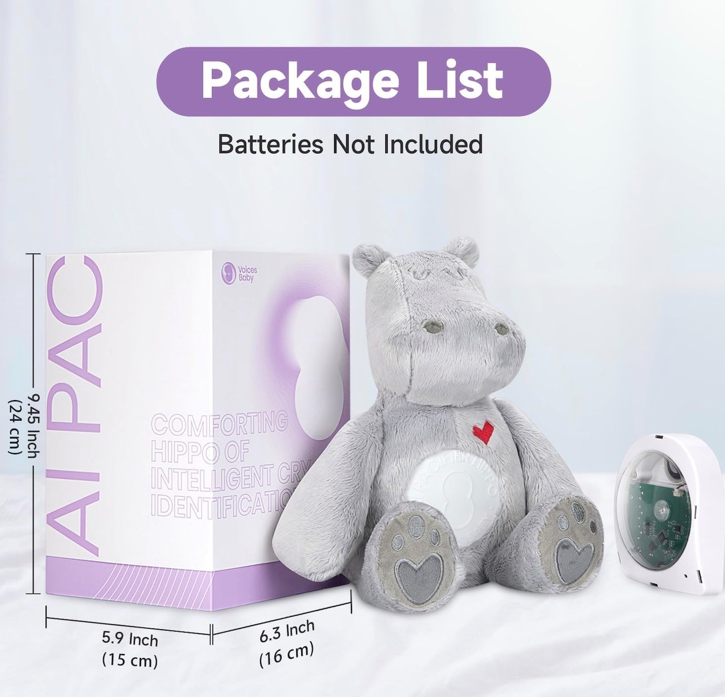 Voices Baby Plush Toy AI Smart Cry Detection Musical White Noise Machine