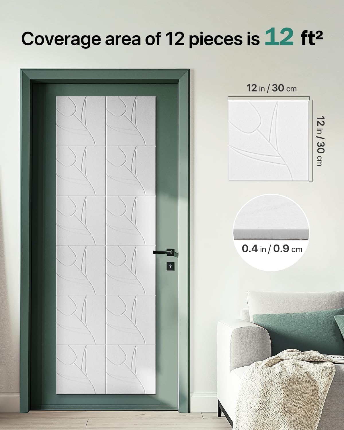 Sound Proofing Panels Self-Adhesive 12 Pack (30x30x0.9cm)