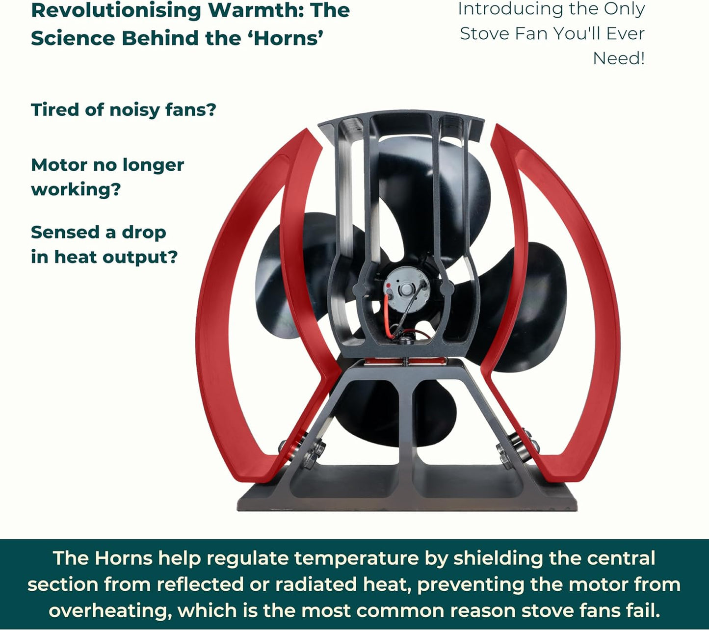 Mini Viking Air Stove Fan 4-Blade Heat Powered Fan