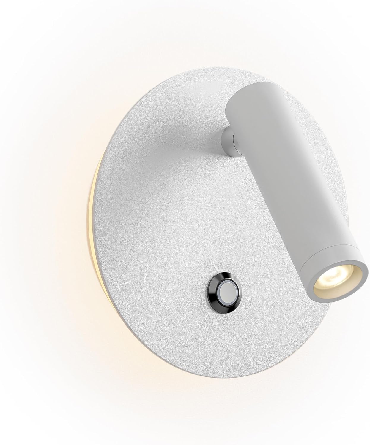 White LED Swivelling Wall Sconce with Touch Control 3W 3000K+3W 4000K Modern Adjustable Wall Spotlight