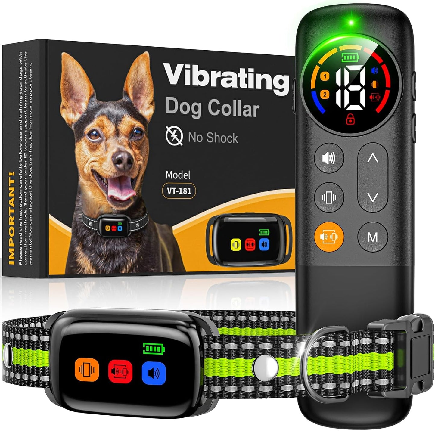 Dog Training Collar with Remote, 2000ft Anti Bark Collar for 10-120lbs Small Medium Large Dogs