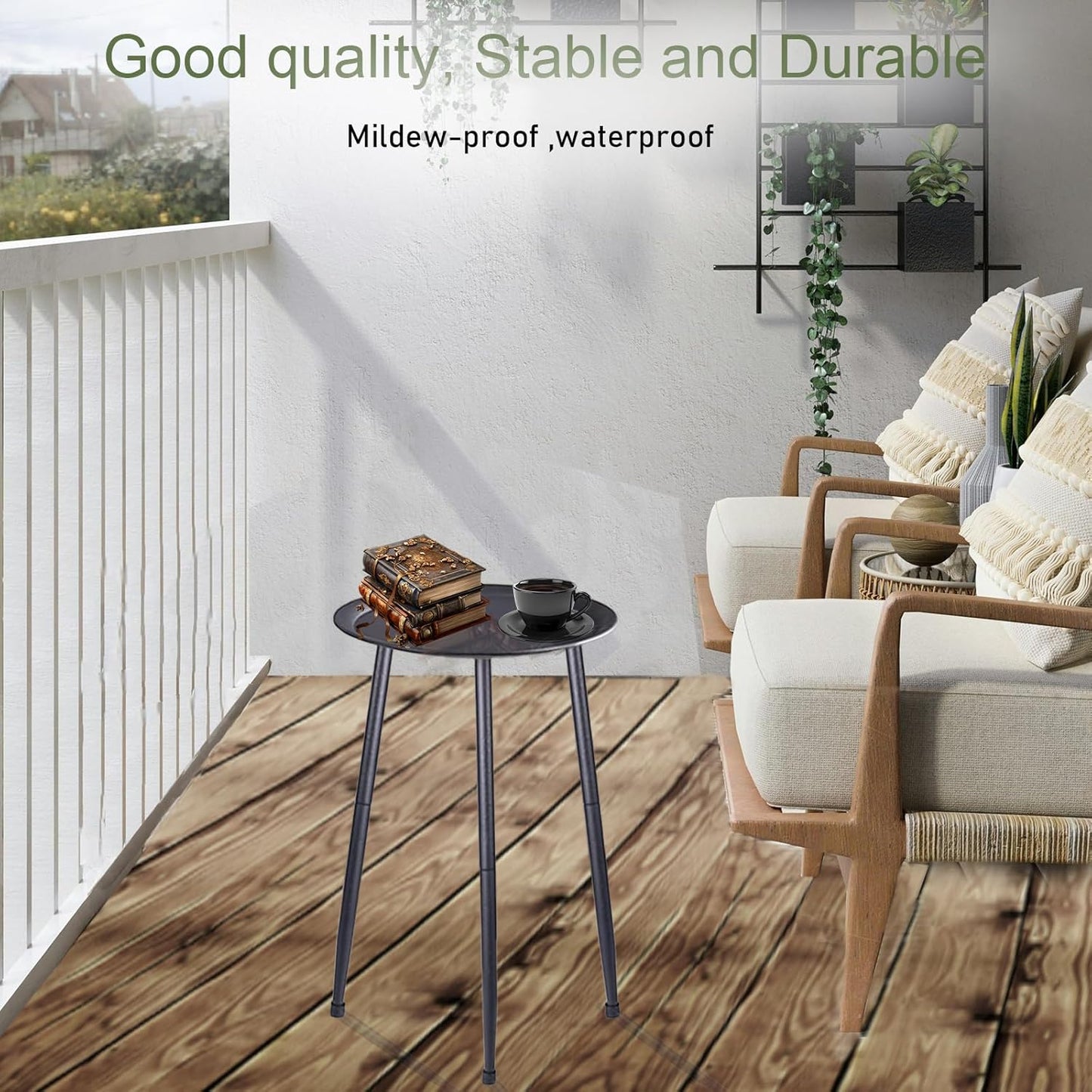Indoor Plant Stand, Heavy Duty Metal Tall Plant Holder, Height 50 cm/19.7 Inch Round Side Table