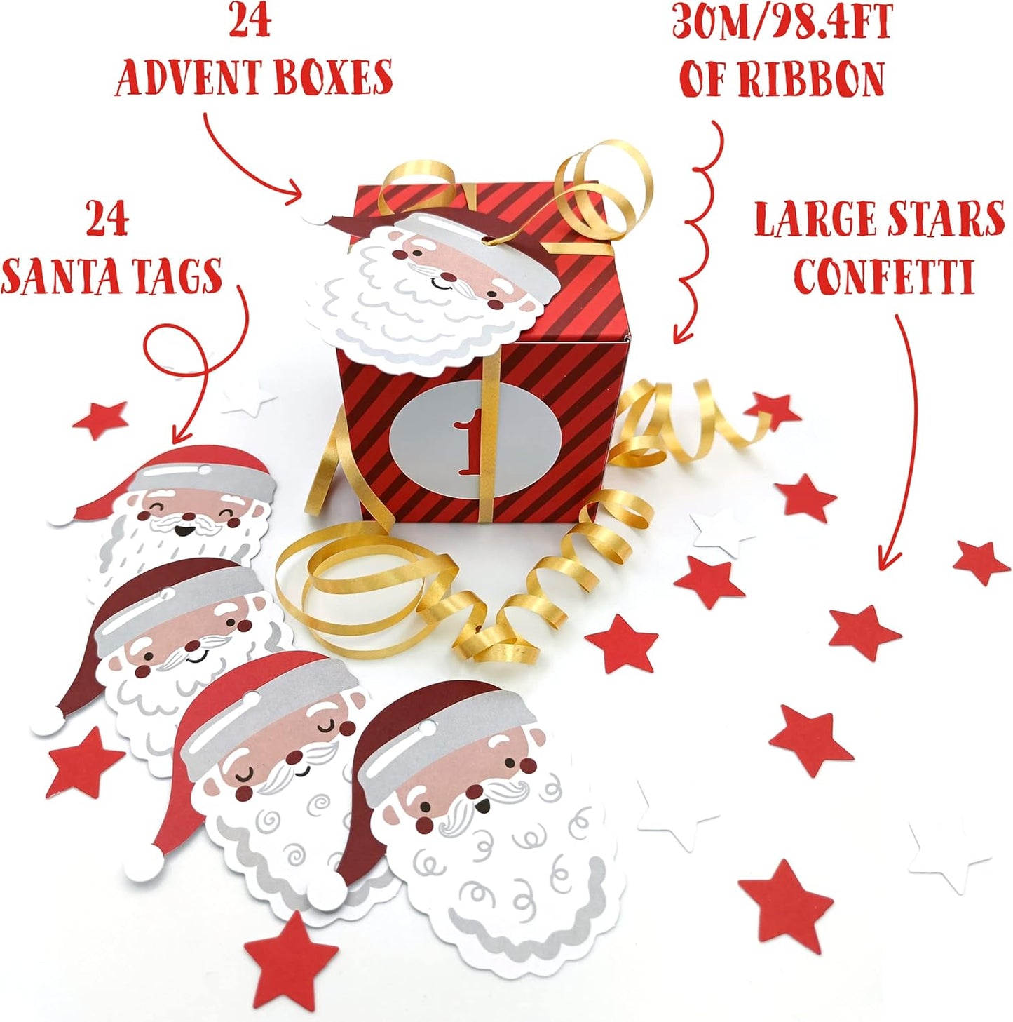 The Heritage Press DIY Christmas Box Advent Calendar Kit with Printed Numbers for Family and Friends