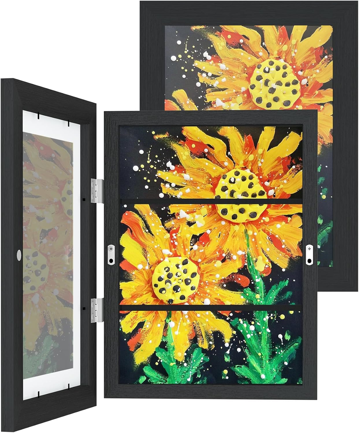 Estefanlo Kids Artwork Display Frame a4 Childrens Artwork Display Kids Art Frames Front Opening a4 Frames Black