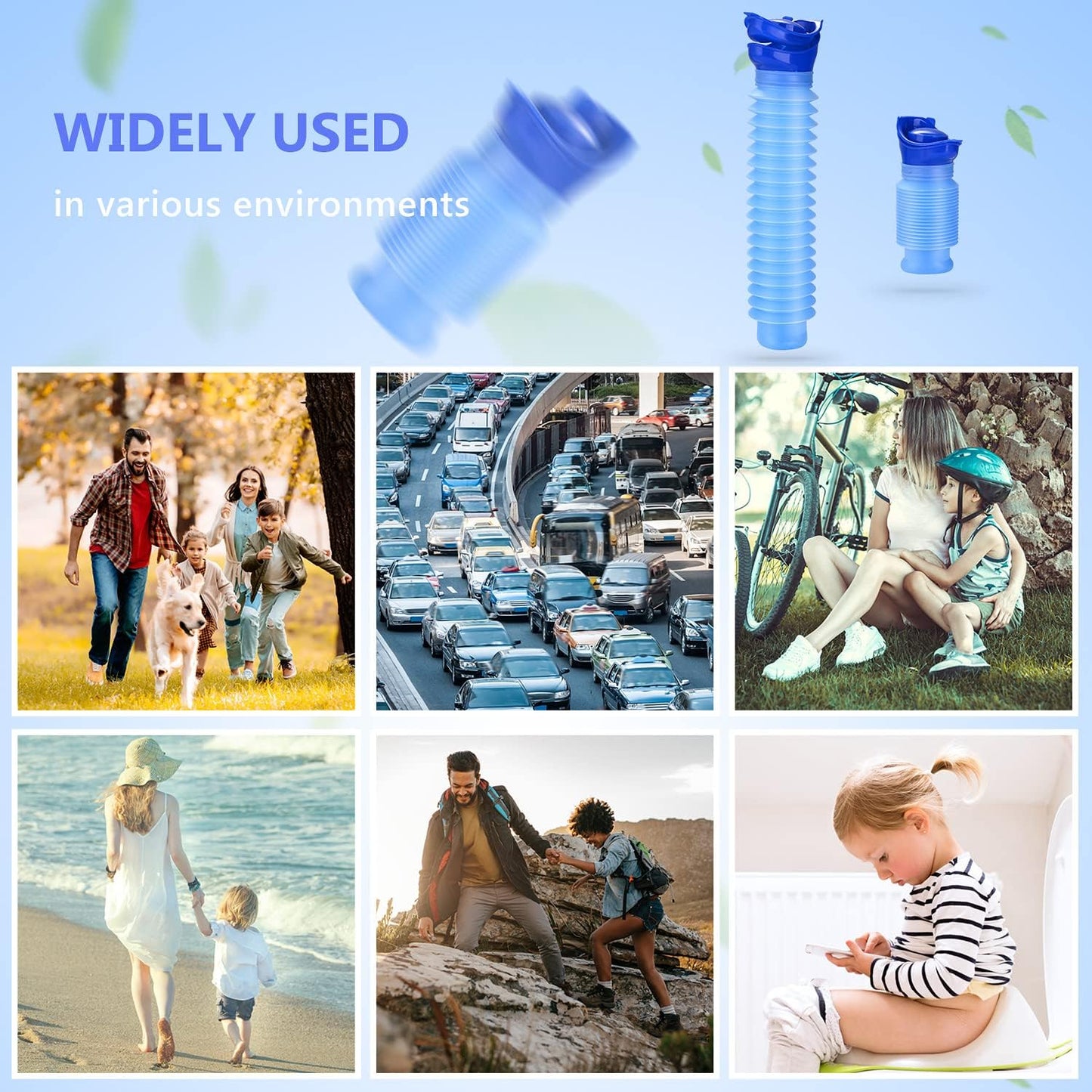 Portable Urinal Toilet, Shrinkable Emergency Urinal for Toddler Pee Training, Potty Urinal for Boys Kids Adults Car Travel Camping Outdoor